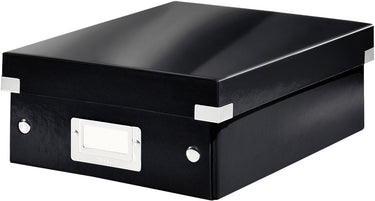 Leitz wow click store kleine opbergdoos - 84% gerecycled karton - ruimtebesparende sorteerdoos met vakjes - 22 x 10 x 28.2 cm (bxhxd) - zwart