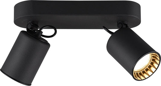 Trio pago - spot - zwart mat - excl. 2x gu10 4,9 w - plafondbevestiging