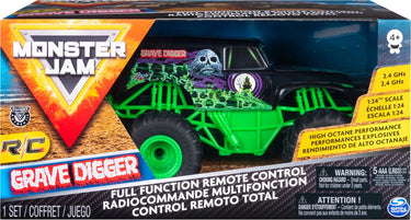 Monster jam grave digger rc voertuig - schaal 1:24 - stunts crashes