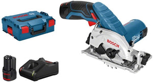 Bosch blauw bosch professional gks 12v-26 cirkelzaag - met 2x 12v accu en lader - in l-boxx
