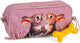 Stones and bones rowan 2.0 - etui - pennenzak voor kinderen - 3 vakken - twilight bunnies - lila