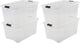 Iris topbox opbergbox - 45l - kunststof - transparant zwart - set van 4
