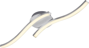 Briloner go - plafonnière - plafondlamp met 2-lichts - 2x 6w - warm wit licht - 55,4 cm - aluminiumkleurig
