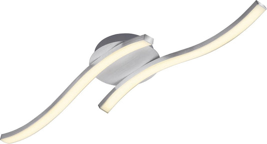 Briloner go - plafonnière - plafondlamp met 2-lichts - 2x 6w - warm wit licht - 55,4 cm - aluminiumkleurig