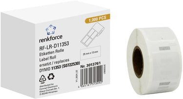 Renkforce rf-6027522, wit, zelfklevend printerlabel, doorlopend etiket, rol, papier, direct thermisch