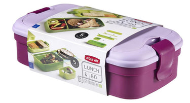 Curver lunch go lunchbox - met bestek - paars