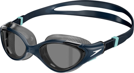 Speedo biofuse 2.0 zwembril dames - ergonomische duikbril volwassenen - anti condens uv-bescherming - professionele zwembril met drukknopsluiting - superzachte afdichting - blauw blauw