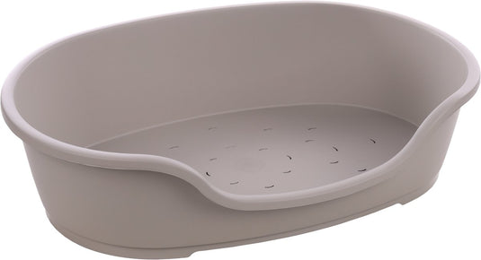 Flamingo mand tuck ovaal grijs – maat xxl – 102,5×67×27 cm – extra grote kunststof hondenmand voor grote rassen