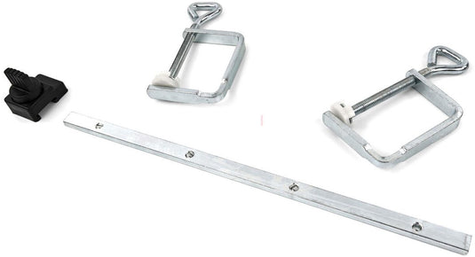 Scheppach accessoirepakket voor cirkelzaag pl75 pl55 - set van 2 schroefklemmen, 1 koppelstuk en 1 eindstop