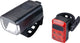 Bbb cycling stud50 combofietslampjes led set wit en rood - fietsverlichting set - usb oplaadbaar - voorlicht 200 lumen achterlicht 50 lumen - bls-231