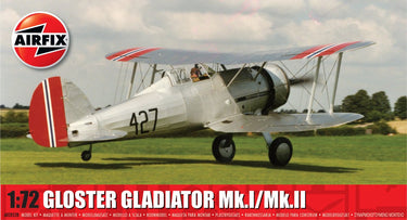 Airfix modelbouwpakket vliegtuigen - 02052b gloster gladiator mk.i ii - propeller vliegtuig plastic - 1:72 - modelbouw