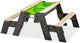 Exit toys exit aksent zand- water- picknicktafel (2 bankjes) - watertafel - zandbak - hout - kinderen buiten