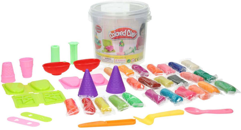 Load image into Gallery viewer, Lobbes speelgoed bv lobbes kleiset opbergbox ijsjes - 24 kleuren klei creatief speelgoed.
