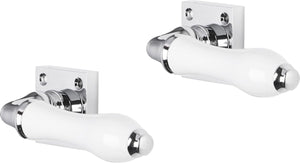 Impresso deurkruk - perth - voor binnen - vierkant met schroeven - chroom - wit - 2 stuks