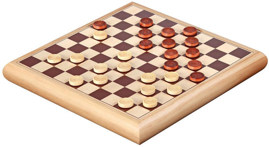 Philos houten schaak-dam set - koning 65mm - boxmaat 32 x 32 x 4 cm