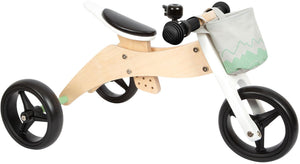 Small Foot - Houten Training Driewieler Loopfiets 2in1 Saliegroen