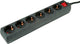Roline 6-voudige stekkerdoos met schakelaar, zwart, 6 m