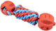 Duvo plus playtime touwspeeltje rubrop halter met 2 ballen voor honden 22x7x7cm rood