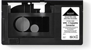 Nedis vhs-c naar vhs converter - plug and play - werkt op batterij - zwart