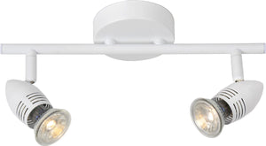 Lucide caro-led - plafondspot (plafondlamp) - led - gu10 - 2x5w 2700k - wit