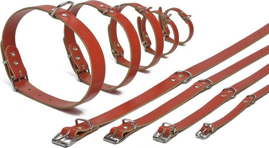 Beeztees - halsband hond - leer - rood - 37,5-46,5 cm x 20 mm
