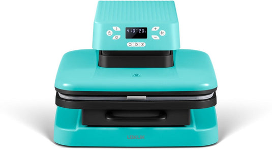 Loklik - auto heat press machine voor het personaliseren van tshirts, sweater, dekens, handdoeken, draagtassen, zakken en ander textiel - hittepers voor sublimatie met vinyl - blauw