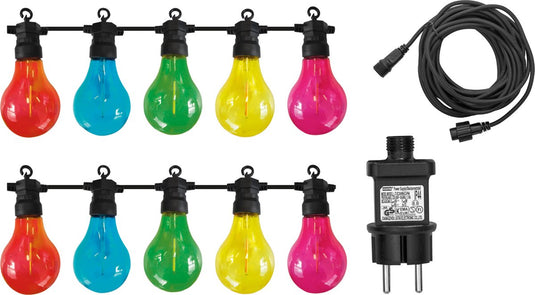 Luxform - lichtsnoer maui - met 10 gekleurde led lampjes - koppelbaar - geschikt voor buiten