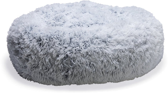 Beeztees siba - orthopedische hondenmand - donut hondenmand - fluffy - grijs - 70x70x25 cm