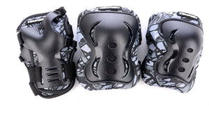 Tempish skate beschermset volwassenen - knie elleboog pols - zwart - maat l