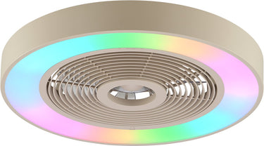 Brilliant catania - plafondventilator - led 40w - cct - 2700k-6500k - dimbaar - icrgb - nachtlicht - timer - afstandsbieding - beige