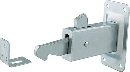 Merkloos sans marque deurvastzetter met muurplaat, verzinkt, 120x67x7 mm