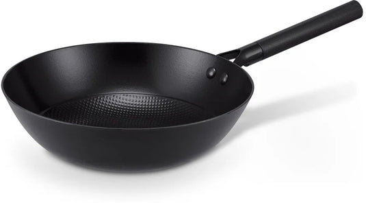 Brabantia patron wokpan ø 28cm – duurzame pan met luxe design handgreep - 100% pfas vrij – keramische antiaanbaklaag - inductie wokpan – zwart