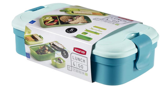 Curver - lunchdoos - lunch go - met bestek - blauw