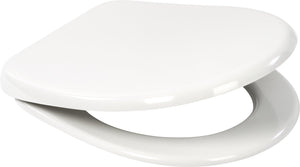 Plieger uni toiletbril - universele vorm wc bril - duroplast - wit - met deksel - softclose - quick release - rvs bevestiging