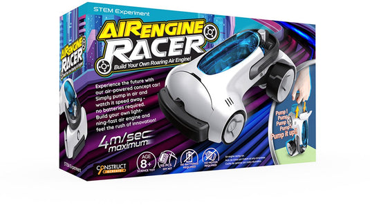 Construct and create construct create air engine racer – lucht aangedreven bouwpakket zonder batterijen – stem speelgoed voor kinderen 8+