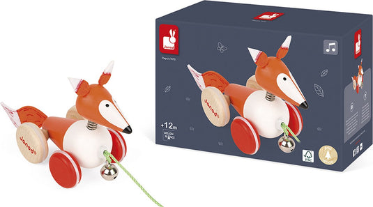 Janod zigolos - trekfiguur vos - houten speelfiguur - koordlengte: 50 cm - geschikt vanaf 1 jaar