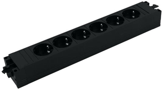 Bachmann stekkerdoos met wieland gst18® installatiestekker en 6 contacten zwart