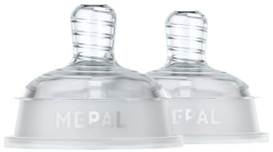 Mepal mio set flesspeen 2-delig fast - anti-koliek - spiraalontwerp voorkomt verstopping - siliconen van medische kwaliteit - helder