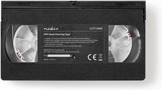Nedis vhs-reinigingscassette - 20 ml - vhs-koppen - zwart