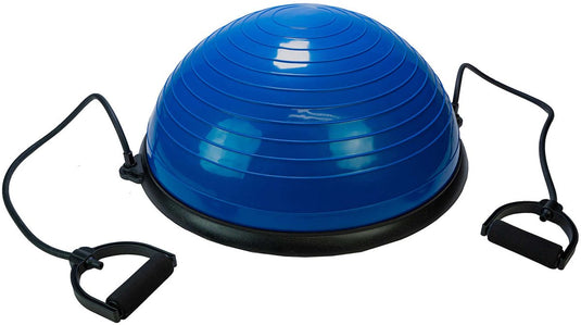 Tunturi balanstrainer bal - met fitness elastieken - blauw - incl. gratis fitness app