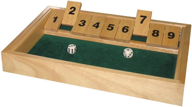 Hot games shut the box groot 9 cijfers 34x24x3cm hout