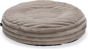 Designed by lotte reza hondenkussen - rond - dikke ribstof - beige - 65x65x16 cm