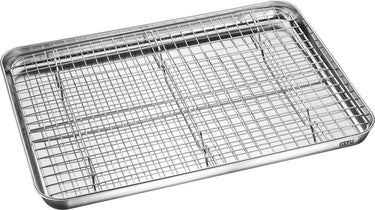Gefu variado universele baktray met rooster – rvs – 40,5 x 30,5 cm – uitneembaar rooster – vaatwasserbestendig