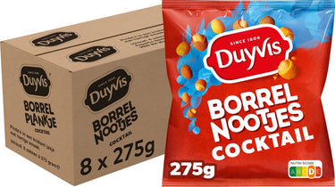 Duyvis borrelnootjes cocktail - pinda noten - 8 x 275 gram