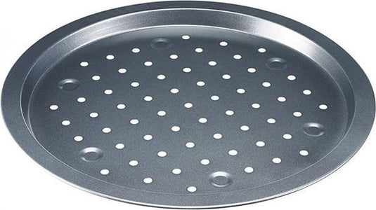 Westmark pizzabakplaat, rond, met gaatjes, koudgewalst staal, back meister, antraciet, 32922270