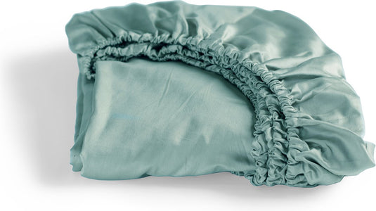 Cinderella - sundays - hoeslaken - tot 25 cm matrashoogte - satijn - 90x220 cm - mineraal groen