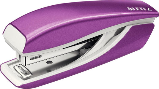 Leitz wow metalen mini nietmachine - capaciteit van 10 vel - inclusief nietjes - voor kantoor en thuiswerken - ideaal voor thuiskantoor - paars
