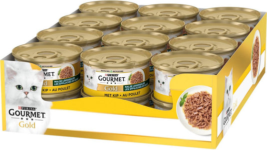 Gourmet gold malse lekkernijen – kattenvoer natvoer – kip – 24 x 85 g