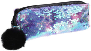 Koopman etui met pailletten en pompom