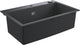 Grohe k700 composiet spoelbak - 78cm - inbouw - met overloop en automatische afvoer - granite black